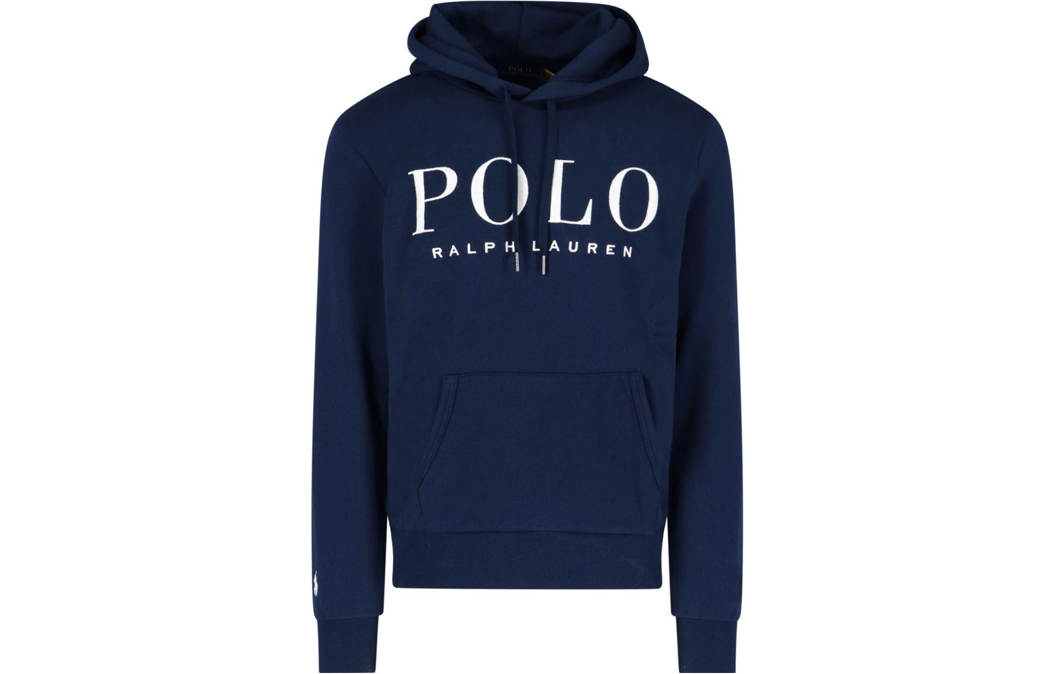 

Худи с капюшоном и завязками, с принтом логотипа Polo Ralph Lauren, синий