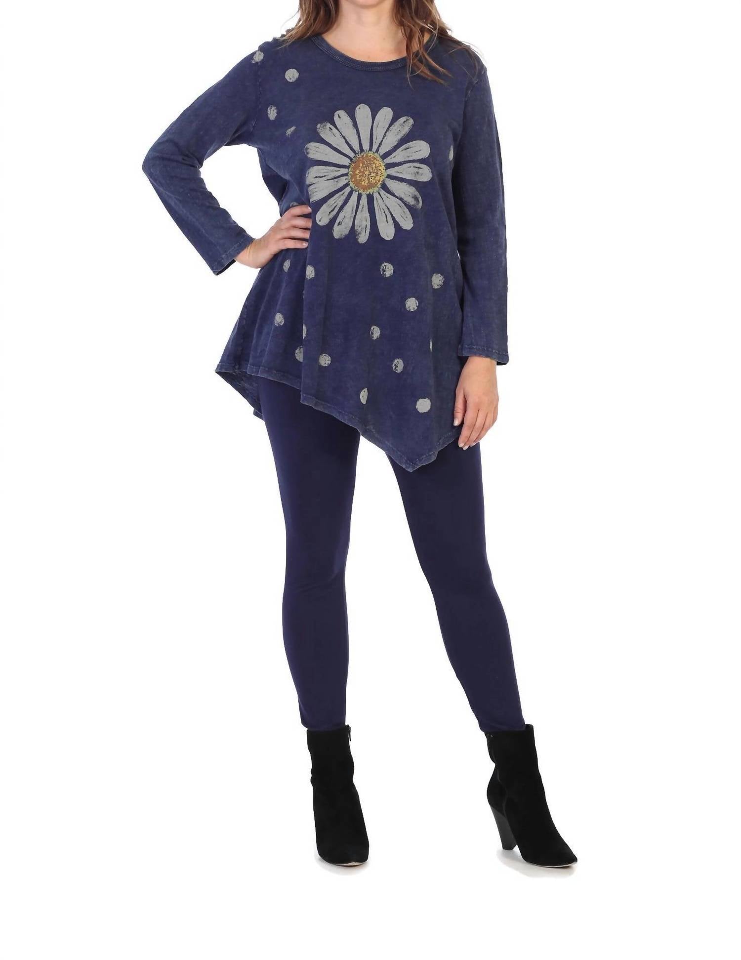 

"Happy Days" асимметричный хлопковый топ в дениме Jess & Jane, Denim