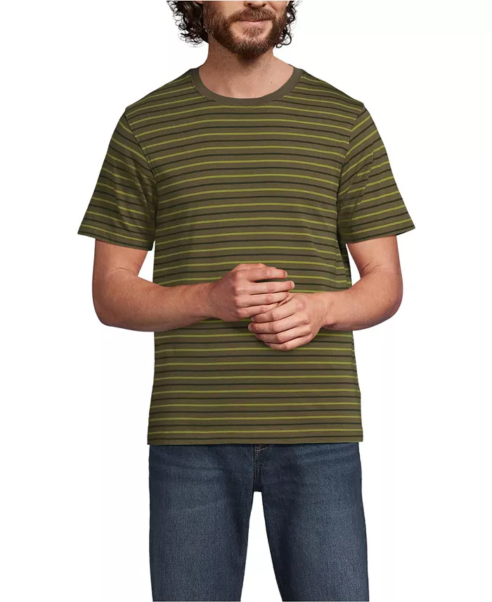 

Мужская футболка с коротким рукавом из хлопка Supima Lands' End, зеленый