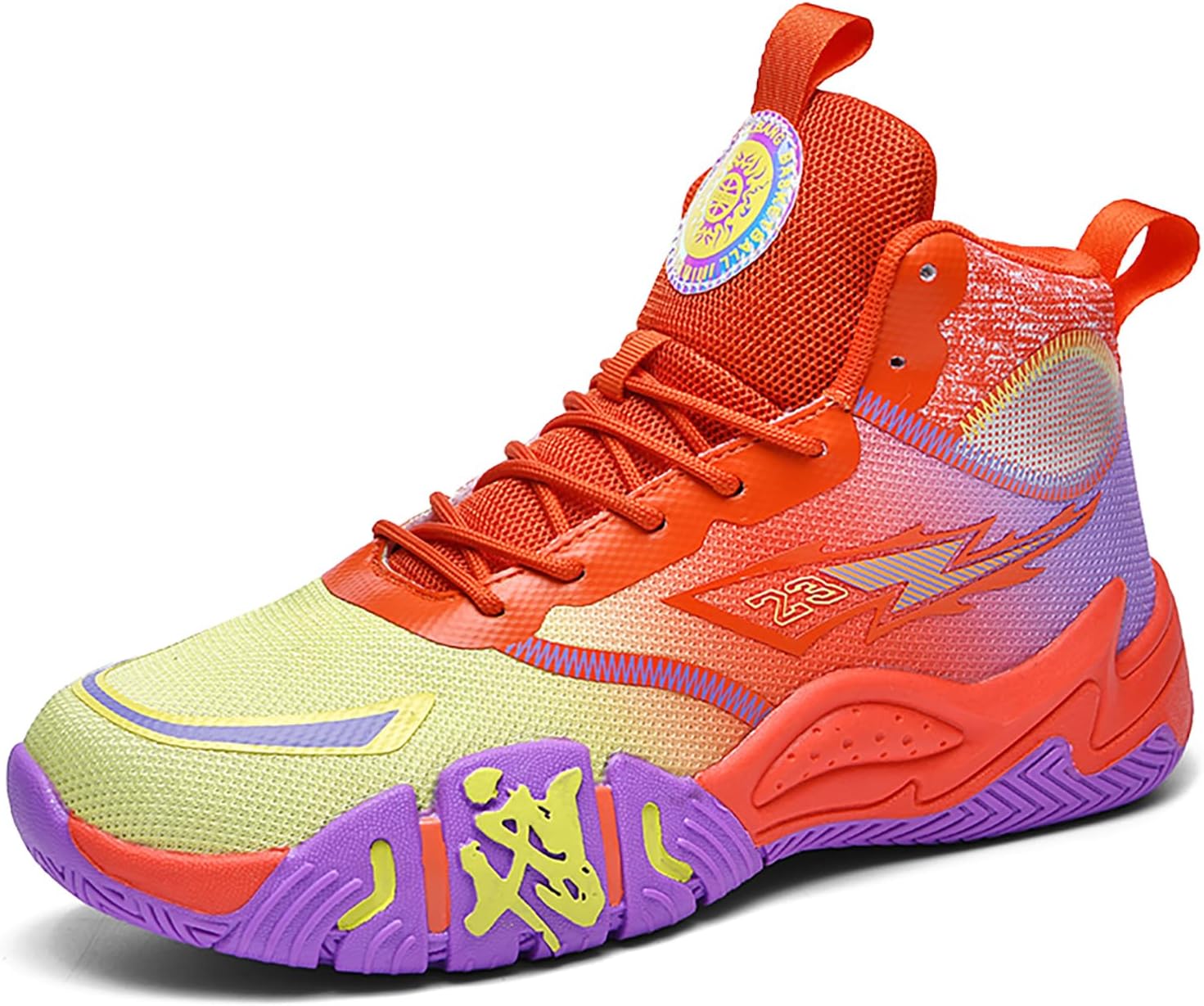 

Мужские баскетбольные кроссовки Женские высокие дышащие сникерсы Модные нескользящие спортивные туфли для улицы Кроссовки для волейбола Empressstride, оранжевый