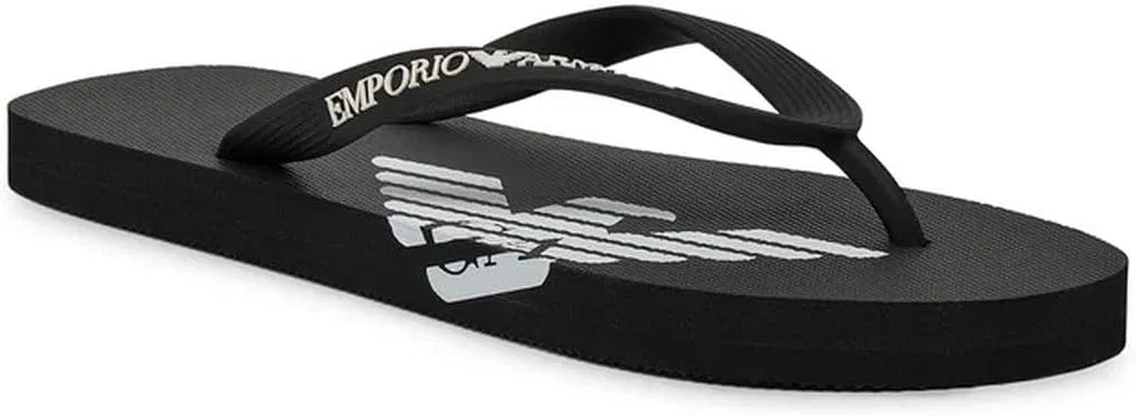 Шлепанцы Emporio Armani для мужчин, пляжные или бассейные, артикул XVQS06 XN746, обувь, пляжная одежда, 2-00002 Black White