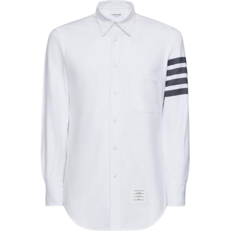 

Хлопковая рубашка с 4 полосками THOM BROWNE, белый