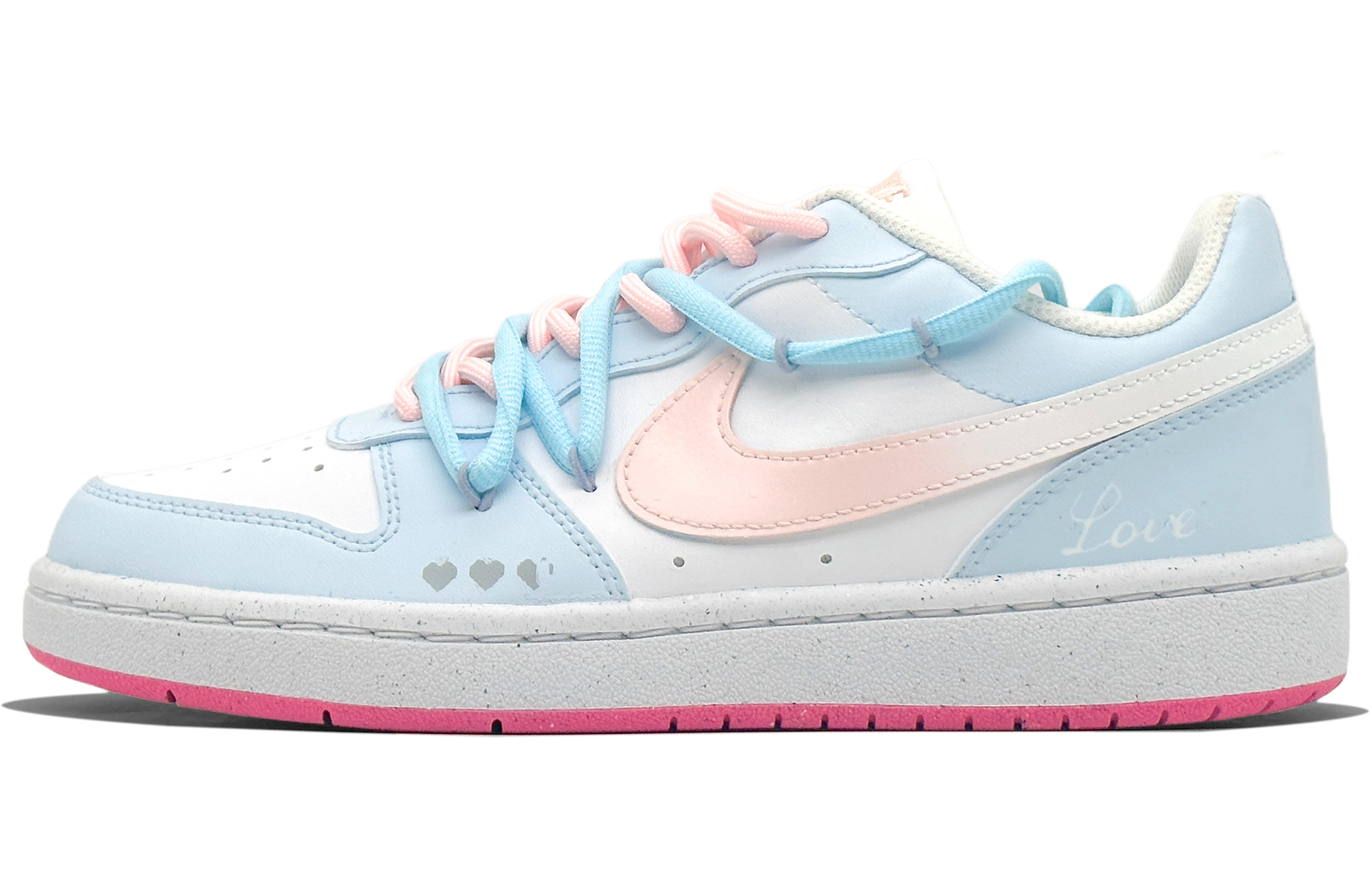 

Court Borough Time Sweetheart нескользящие устойчивые к истиранию низкие детские скейтбординговые кроссовки Nike, голубой