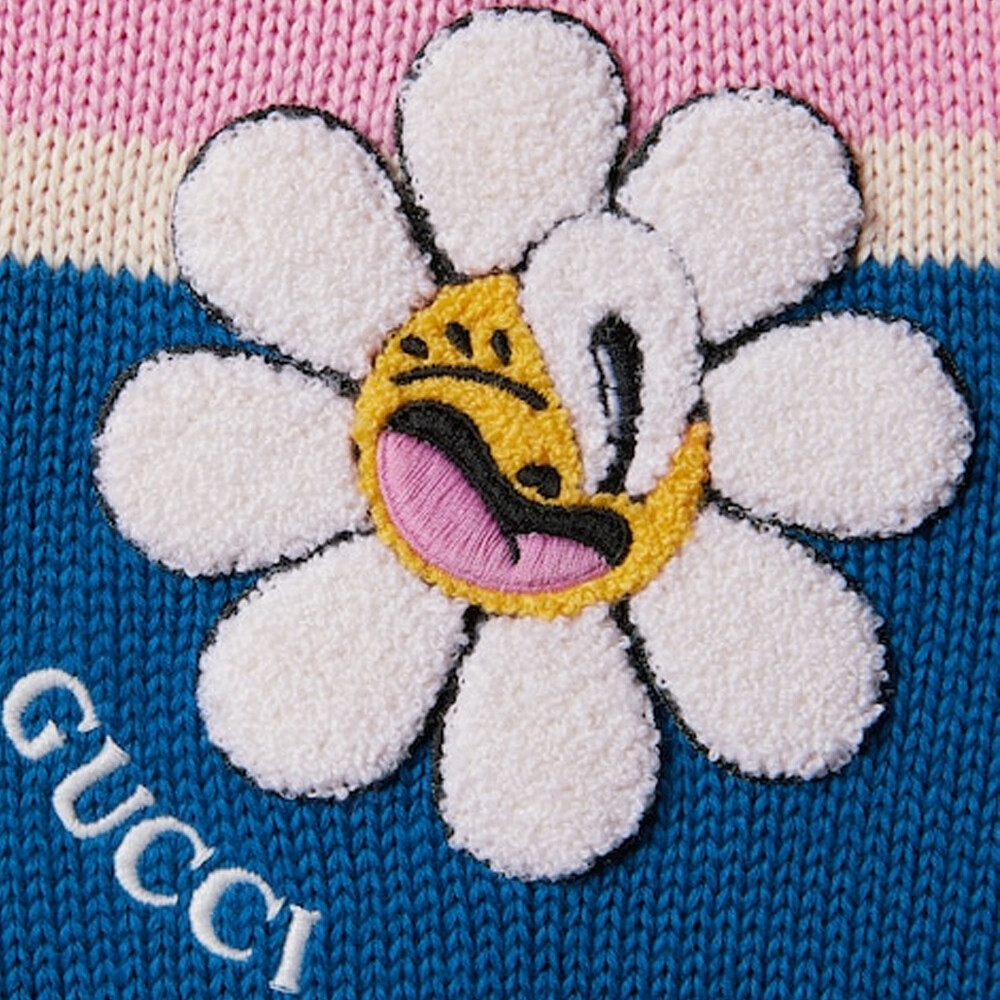 Платье женское Gucci с короткими рукавами, синий / розовый — фото 2