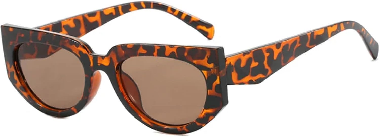 

Винтажные солнцезащитные очки «кошачий глаз», роскошные винтажные солнцезащитные очки в маленькой оправе для женщин, защитные очки от УФ-излучения UV400 TKKTLLT, Leopard-brown