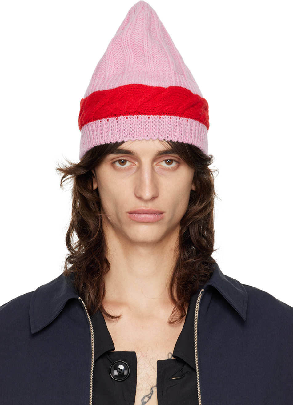 

Шапка-бини Aaron Knit Pink & Red Edward Cuming