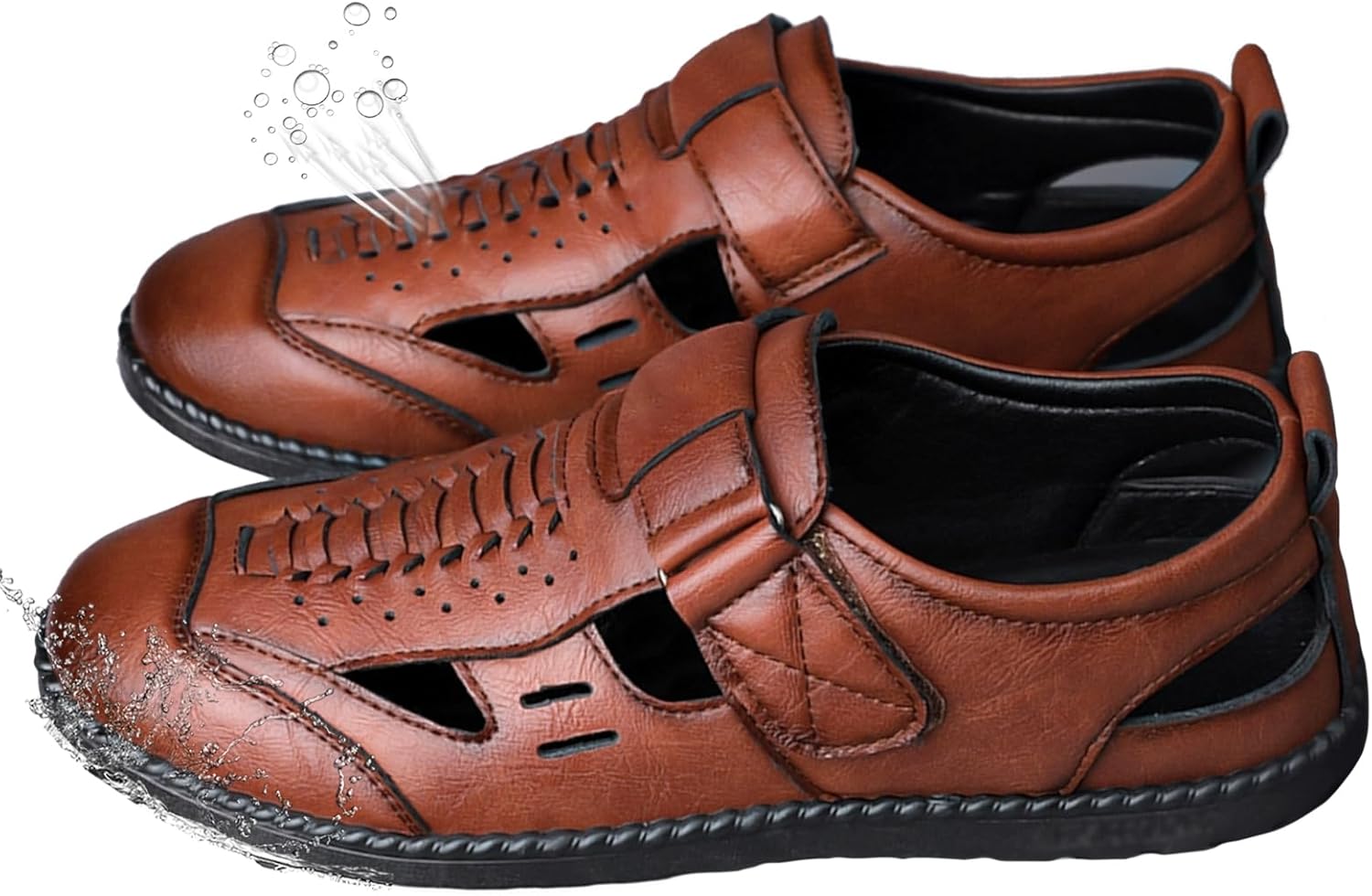 

Мужские походные сандалии с регулируемой посадкой, легкие, противоскользящие, мягкие спортивные кроссовки для путешествий, прогулок, активного отдыха, пляжа и воды Generic, коричневый