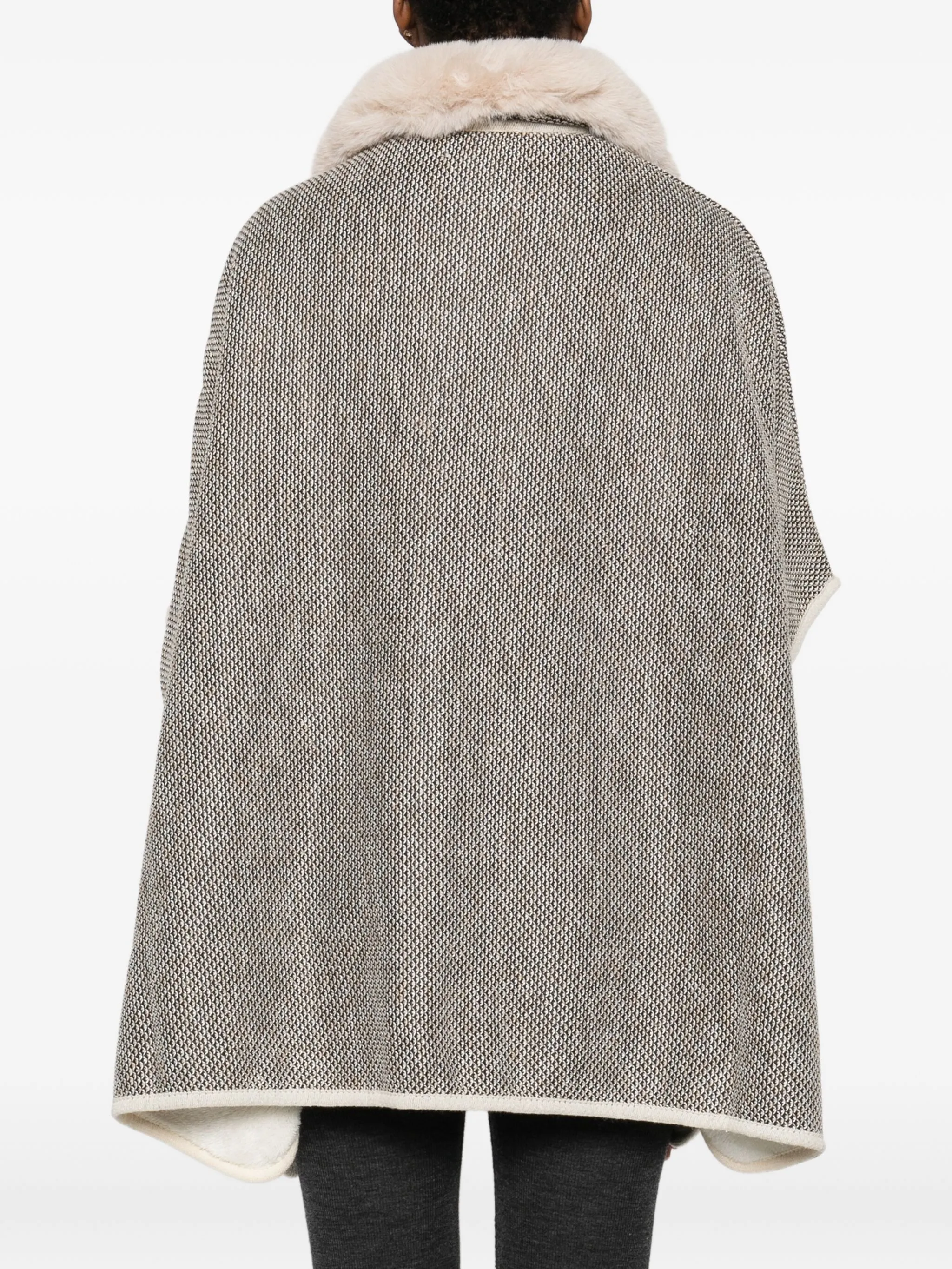 

Кейп с меховым воротником Blugirl, черный