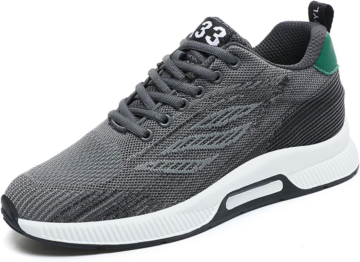 

Мужские кроссовки с шнуровкой и эффектом увеличения роста- модная спортивная обувь, невидимо добавляющая 6 см к росту Meidiastra, серый