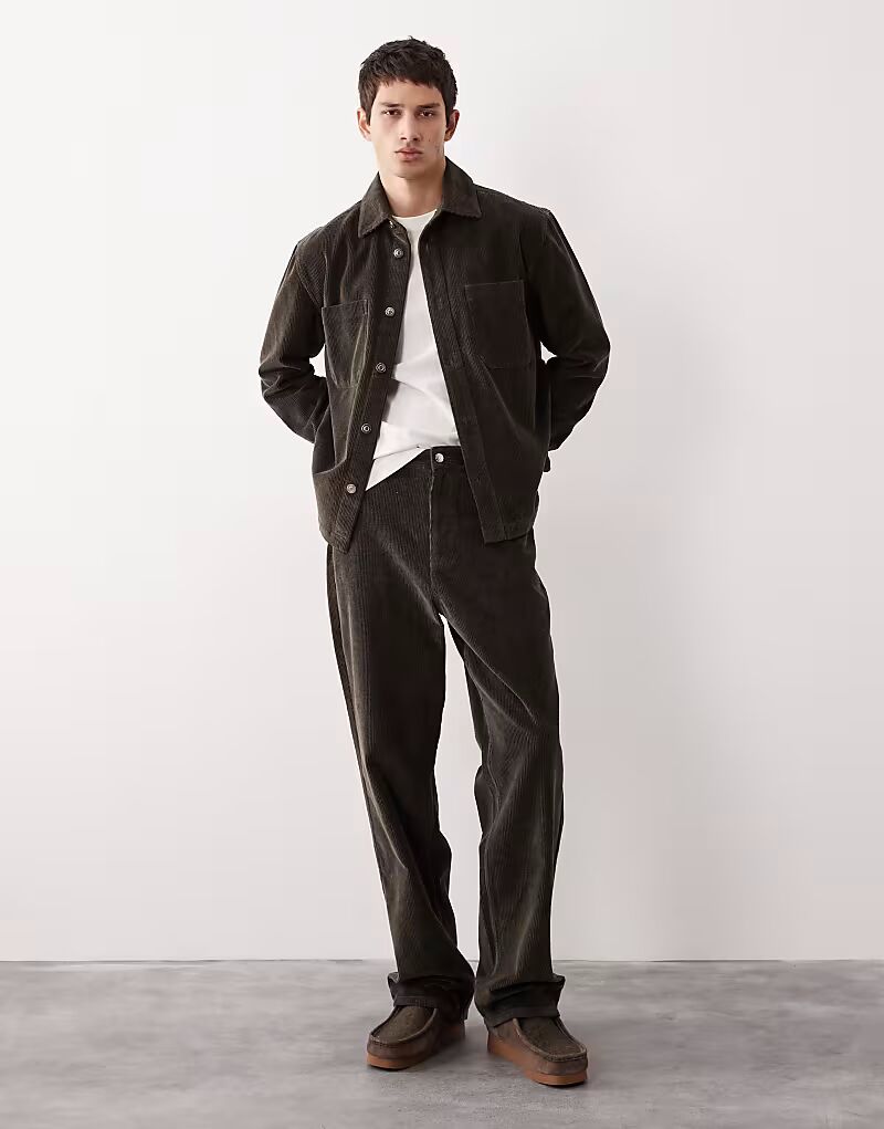 

Фирменные брюки прямого кроя из вельвета AC-B-253 коричневого цвета Asos Collective