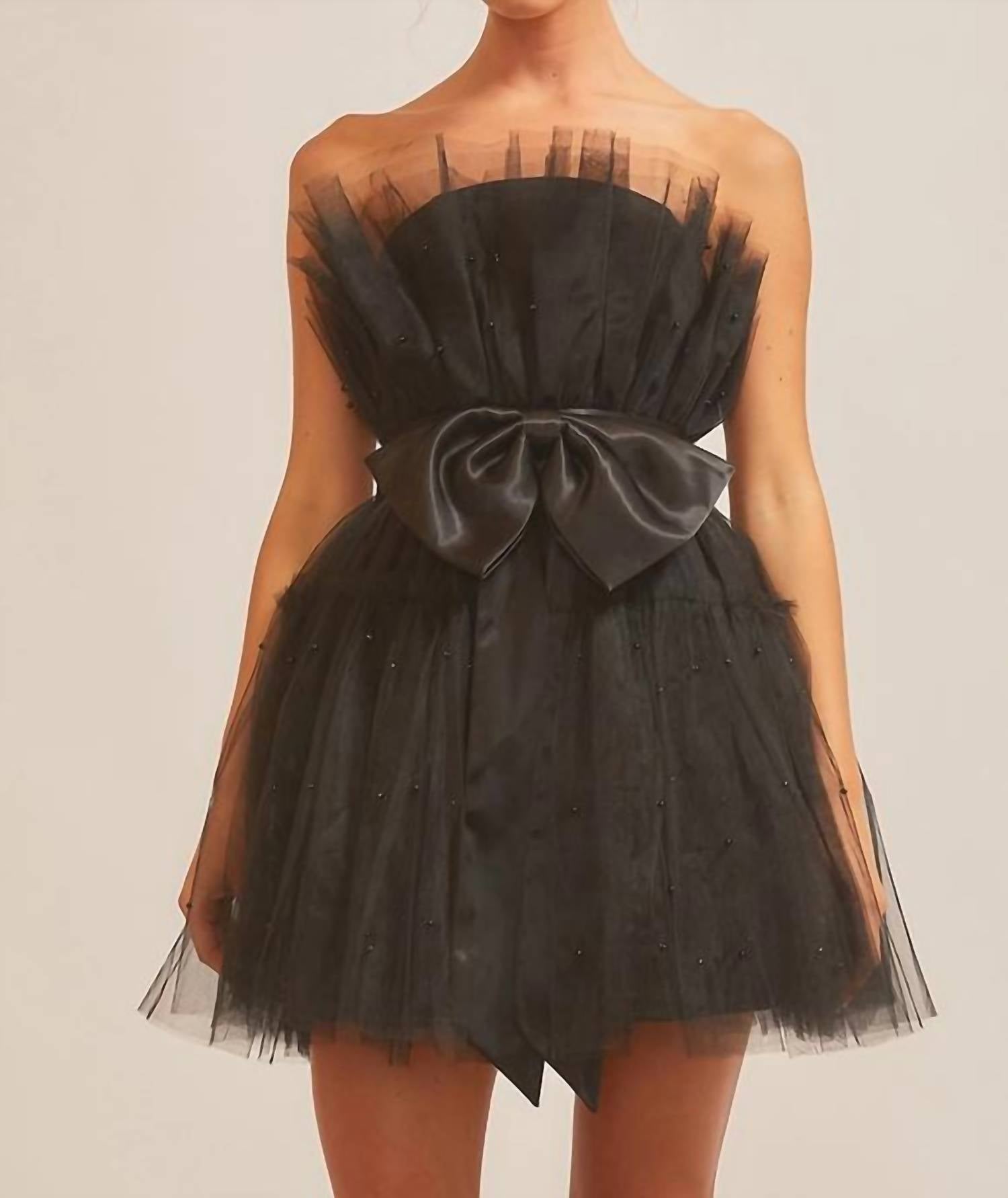 

Черное мини-платье из органзы Main Strip