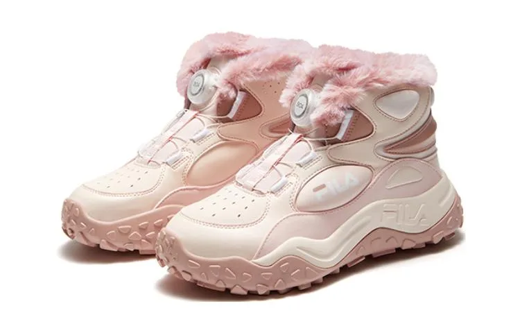 FILA KIDS Детские кроссовки высокие с эластичной резинкой, противоскользящие, антиударные, розовые — фото 4