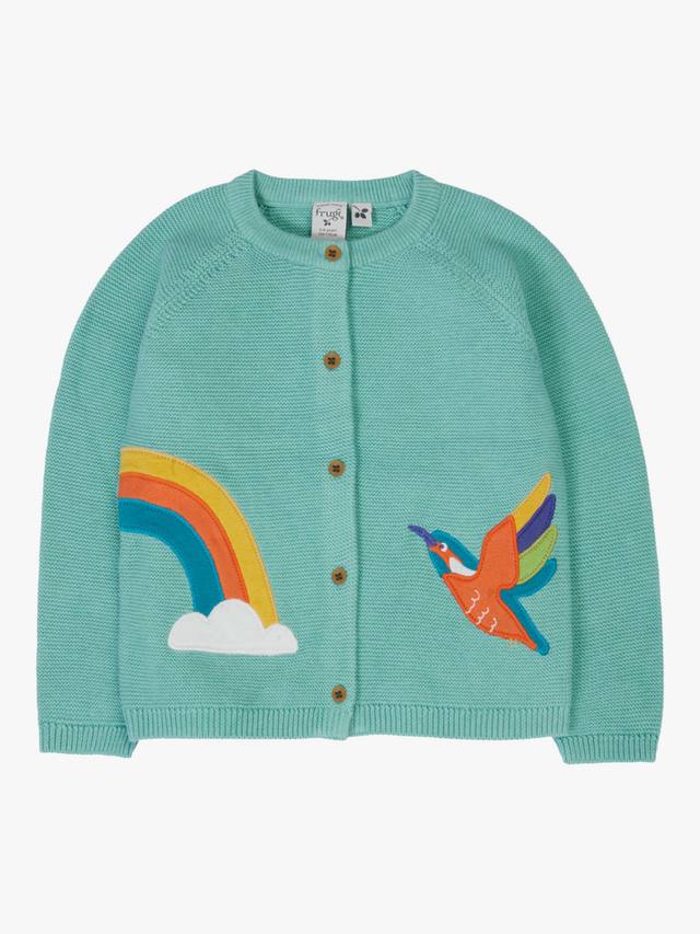 

Детский кардиган Colby с длинными рукавами из хлопка Frugi, Kingfisher