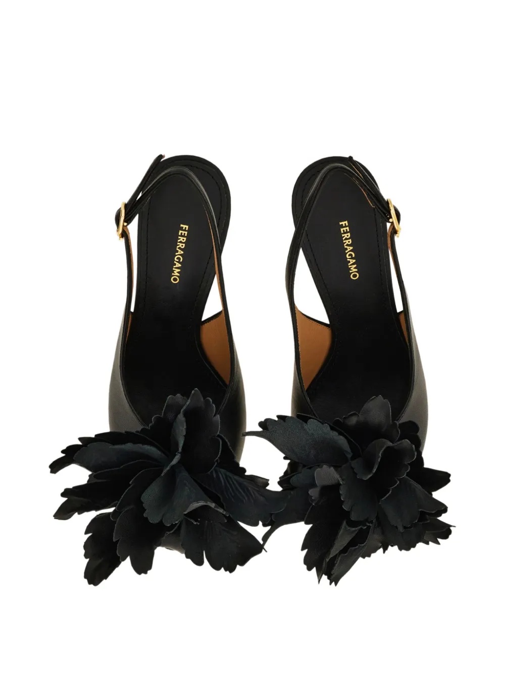 Туфли с ремешком на пятке и цветочным декором Ferragamo — фото 4
