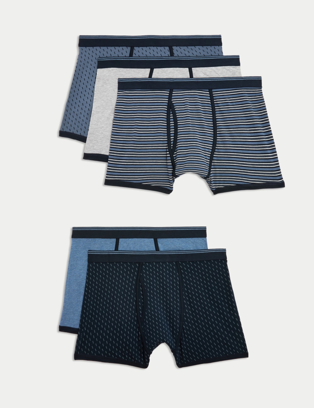 

5 упаковок хлопковых трусов Cool & Fresh Marks & Spencer, синий