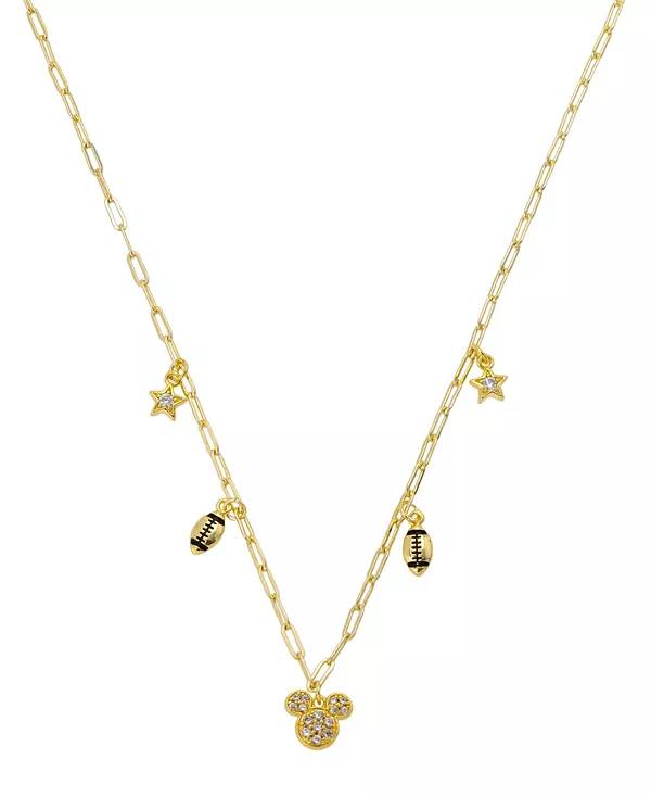 

Ожерелье с подвеской в виде футбольного мяча Микки Мауса из кубического циркония Disney, gold