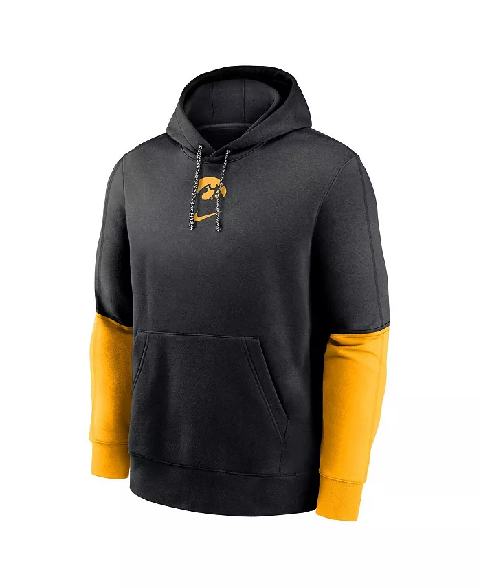Мужская черно-золотая толстовка с капюшоном Iowa Hawkeyes 2024 Sideline Club Nike — фото 3