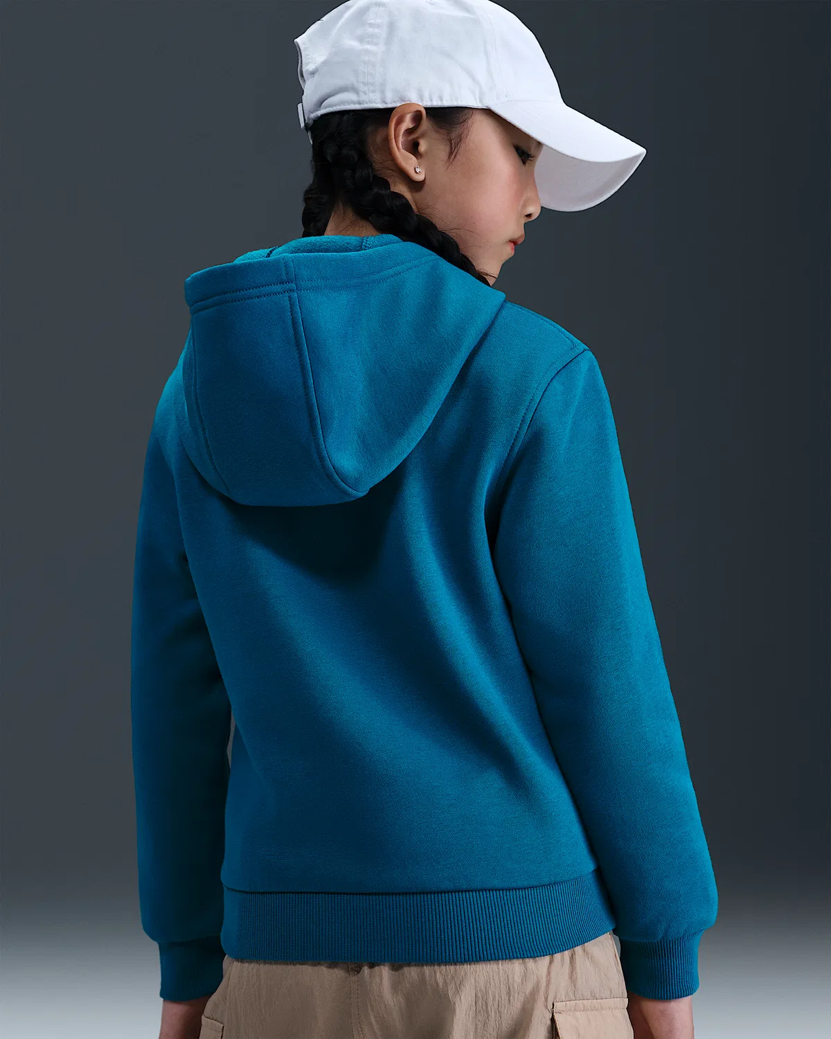Детская худи Nike Sportswear Club Fleece, Green Abyss/White — фото 4