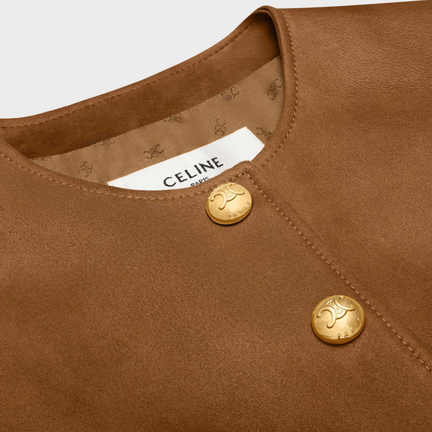 Куртка кожаная женская Celine, светло-желтый — фото 2