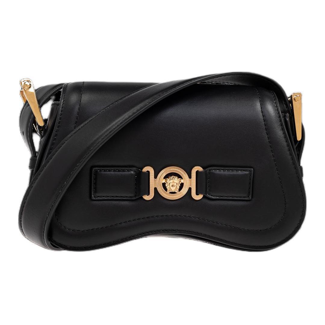 

VERSACE Кожаная поясная сумка Fansizhe, мужская наплечная сумка black