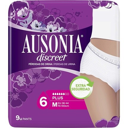 

Трусы-трусы Ausonia Discreet M для борьбы с недержанием мочи — упаковка из 9 шт.