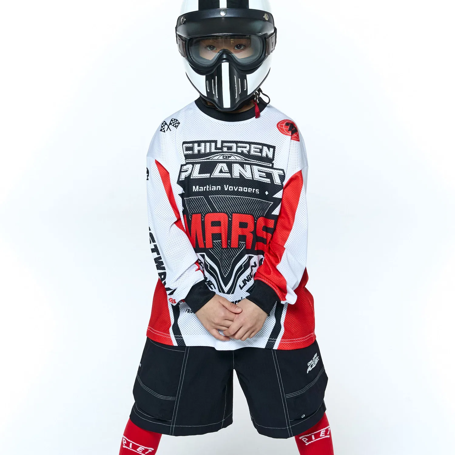 Детский лонгслив Moto Air Jersey оранжевый от Children Of Planet