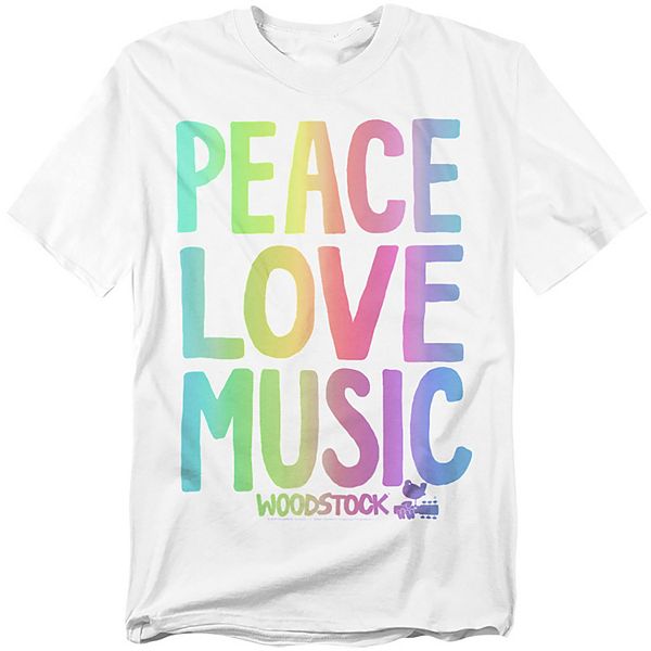 

Футболка с принтом Big & tall woodstock peace love music Licensed Character