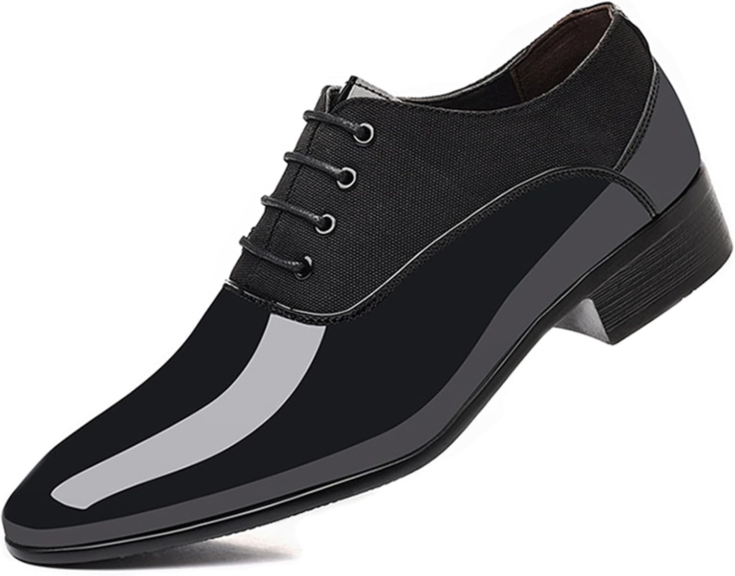 

Мужские классические формальные оксфорды с отделкой под лаковую кожу и принтом под аллигатора, туфли для смокинга, деловые, свадебные дерби с шнуровкой и закрытым носком Devileyeze, черный