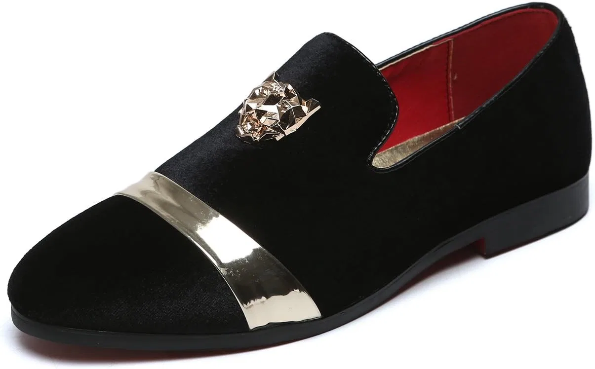 Лоферы с золотой пряжкой Men's, Black Santimon