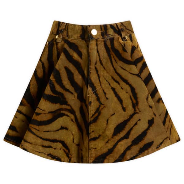 

Мини-Юбка из джинсовой ткани с принтом Ganni, хаки