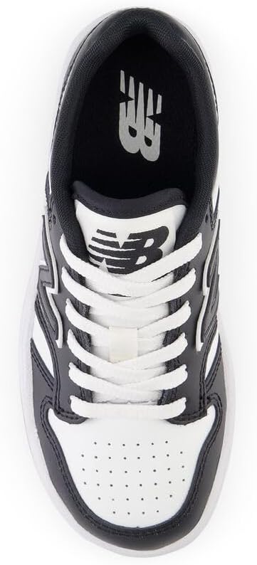 Детские кроссовки New Balance 480 V1 на шнуровке для мальчиков, белый/черный — фото 3