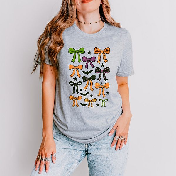 

Футболка с принтом Coquette colorful halloween bows Simply Sage Market, Heather Grey, Серый, Футболка с принтом Coquette colorful halloween bows Simply Sage Market, Heather Grey