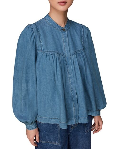 

Джинсовая блузка Mollie из шамбре Whistles, цвет Blue