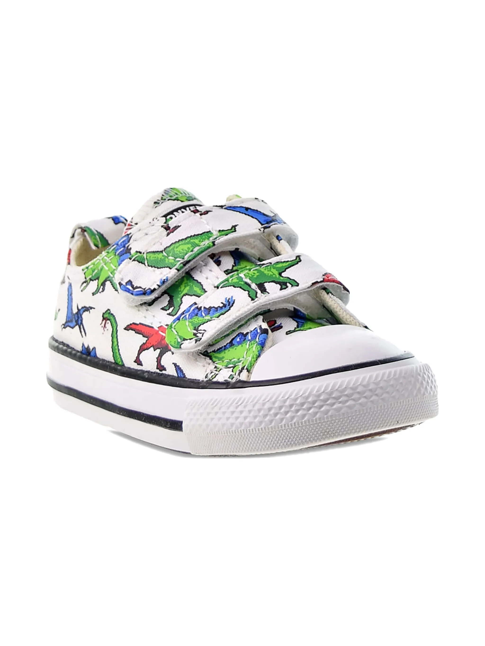 

Кеды Chuck Taylor All Star 2V Strap Ox TD White-Green-University Converse Kids, белый