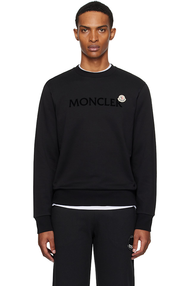 

Хлопковый свитшот с логотипом Moncler, черный