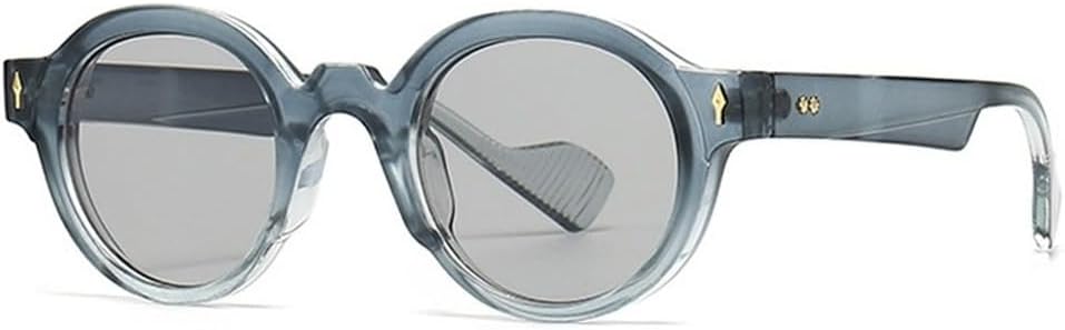 

Популярные модные круглые солнцезащитные очки для женщин в стиле панк с заклепками, градиентные, с защитой от УФ-излучения UV400, для мужчин – ретро-солнцезащитные очки SKFGNX, Blue Light Gray