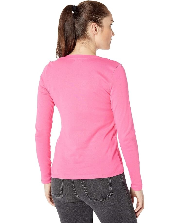 

Футболка U.S. POLO ASSN. L/S V-Neck Rib Knit Tee, цвет Pink Diamond