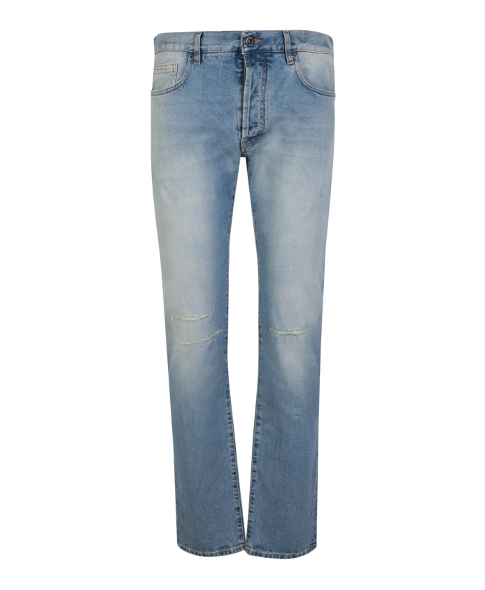 

Синие прямые джинсы, средняя посадка. 14 Bros, синий