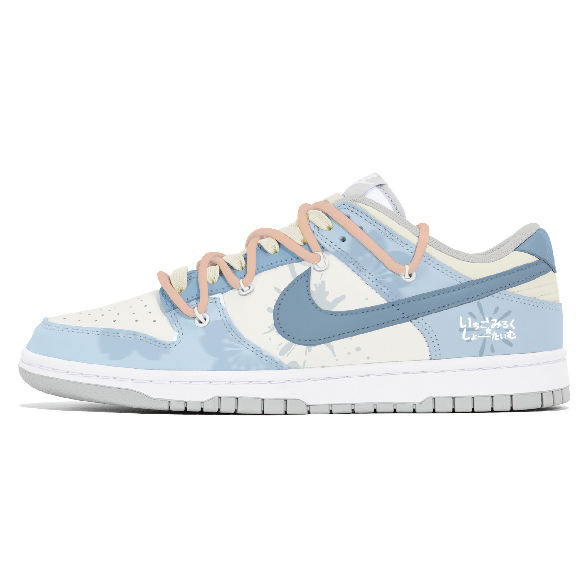 

Nike Кроссовки для скейтбординга Dunk, износостойкие, низкие, мужские, белые, синие