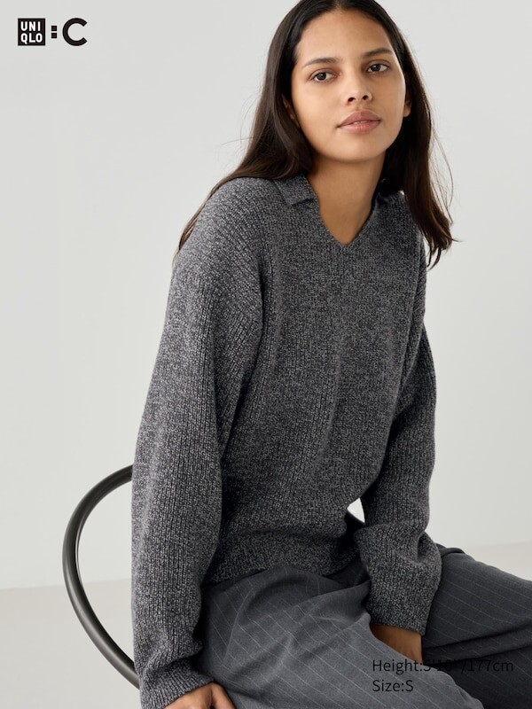 

Джемпер поло Uniqlo, серый