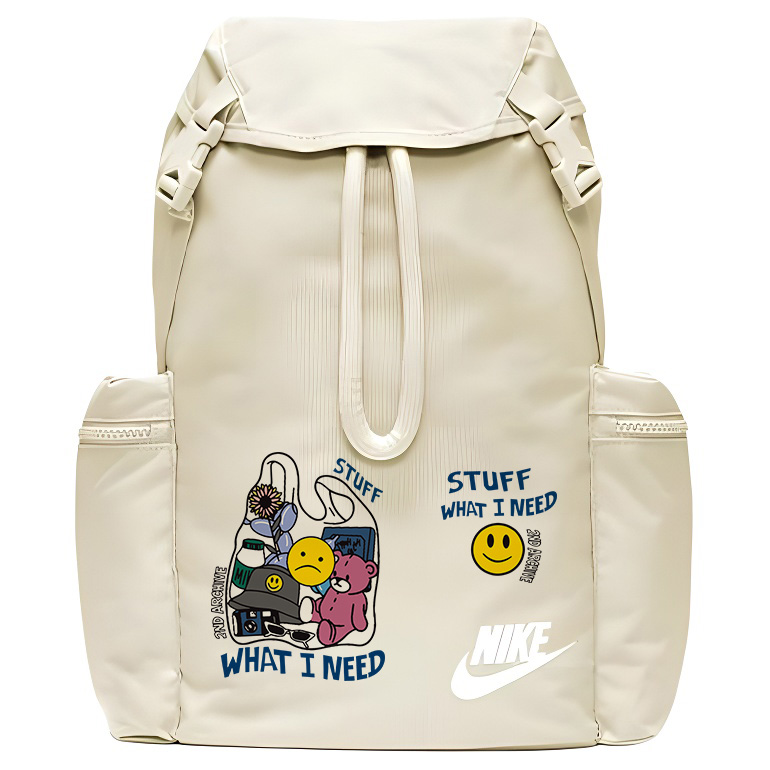 

Nike Полиэстеровый рюкзак унисекс светло-ореховый коричневый белый, Smiley Face Shopping Bag Bear
