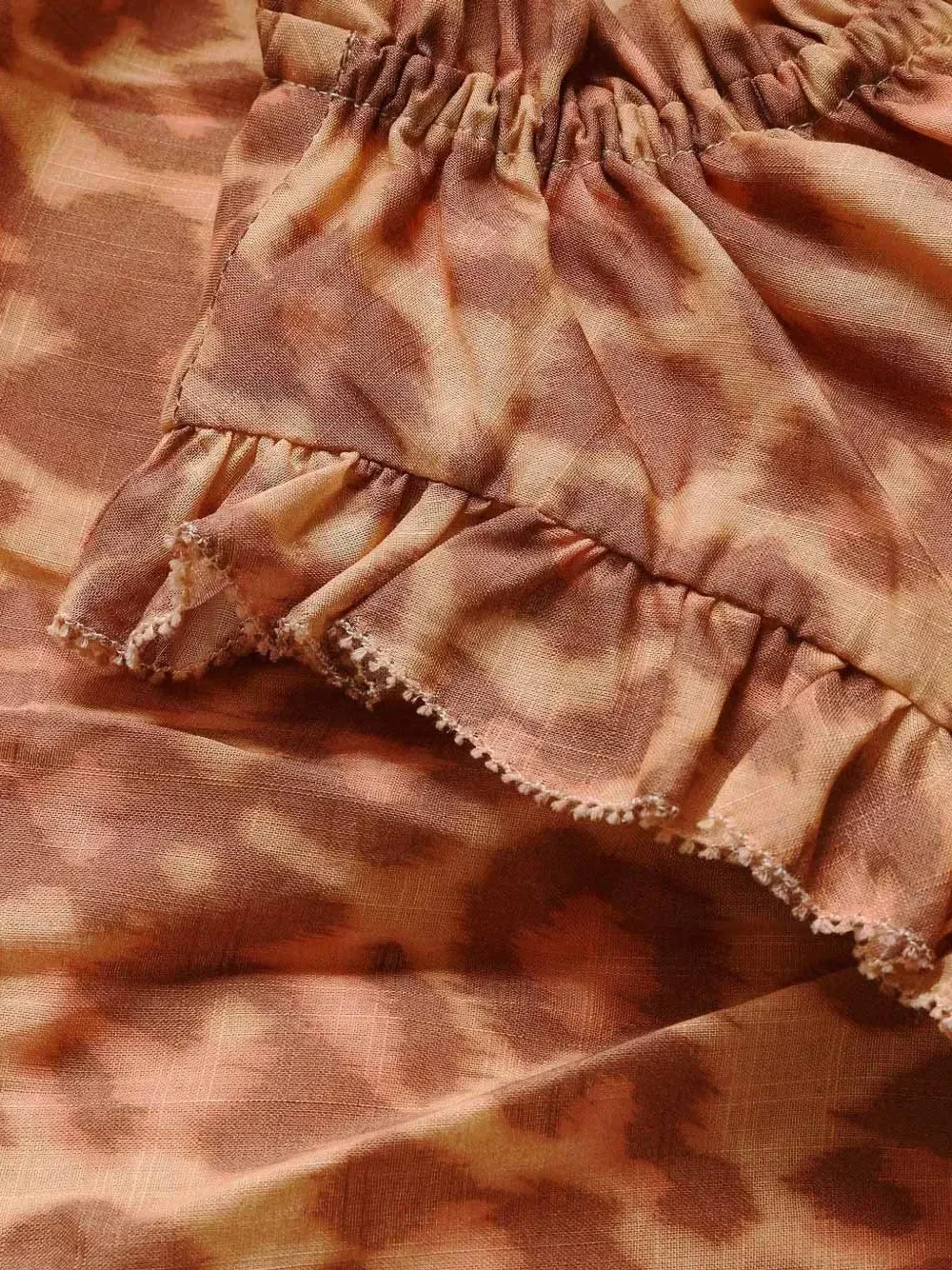 Платье Patience с оборками и анималистичным принтом Zimmermann Kids, бежевый — фото 4