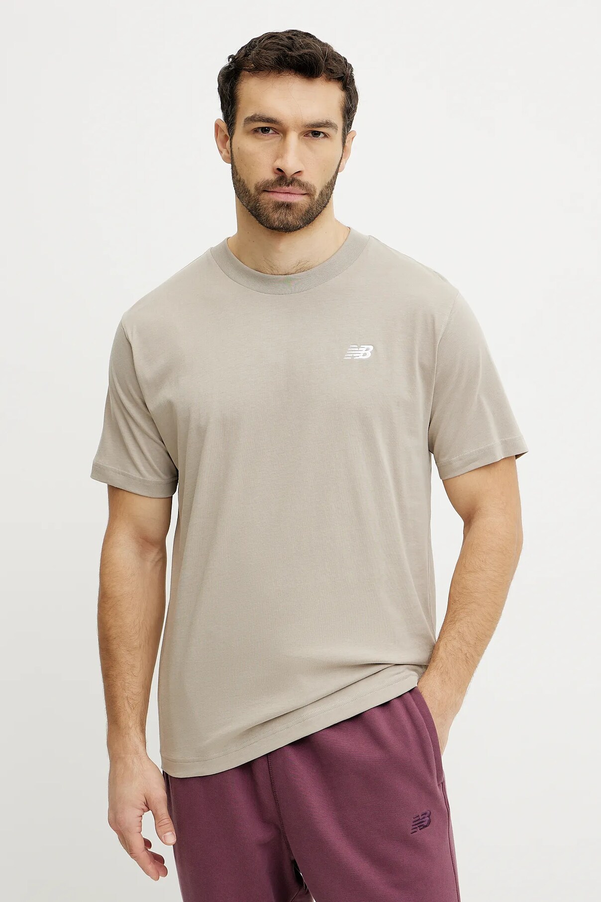 

Футболка из хлопка New Balance, бежевый