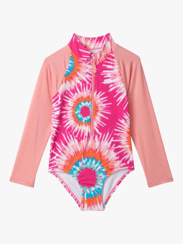 

Детский лонгслив-рашгард для плавания в технике тай-дай Sunburst Hatley, White