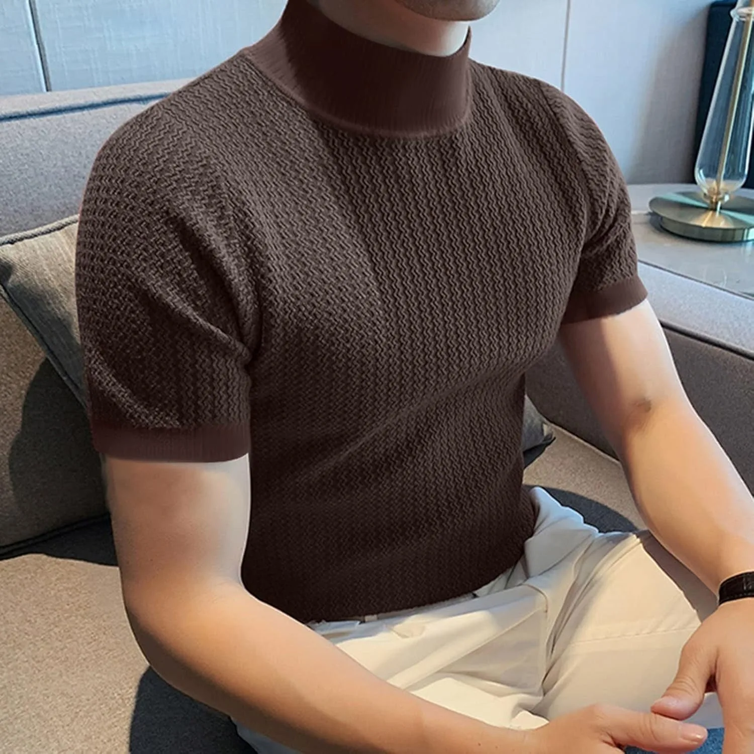 Футболка мужская Slim Fit, хлопковая, спортивная — фото 3