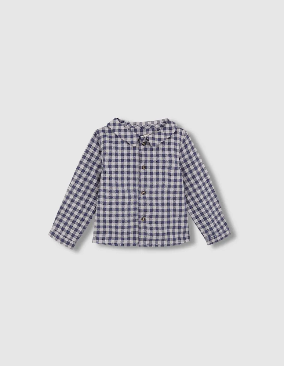 

Детская рубашка в голубую клетку виши Gocco