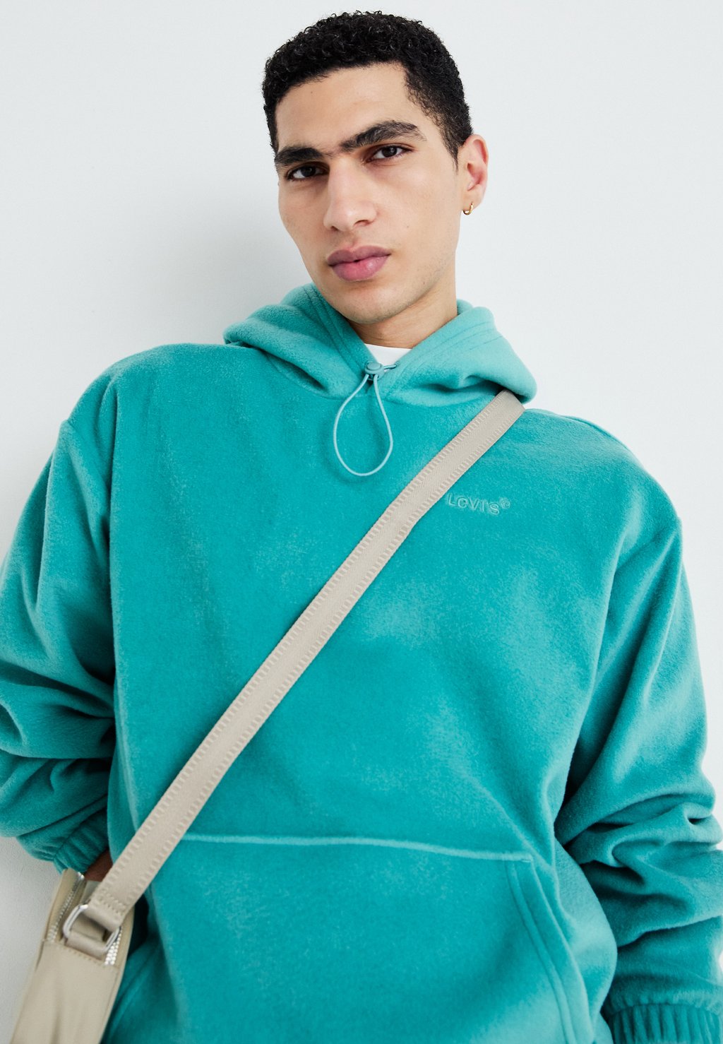 Флисовая толстовка Felpa con cappuccio Levi's, бирюзовый — фото 4