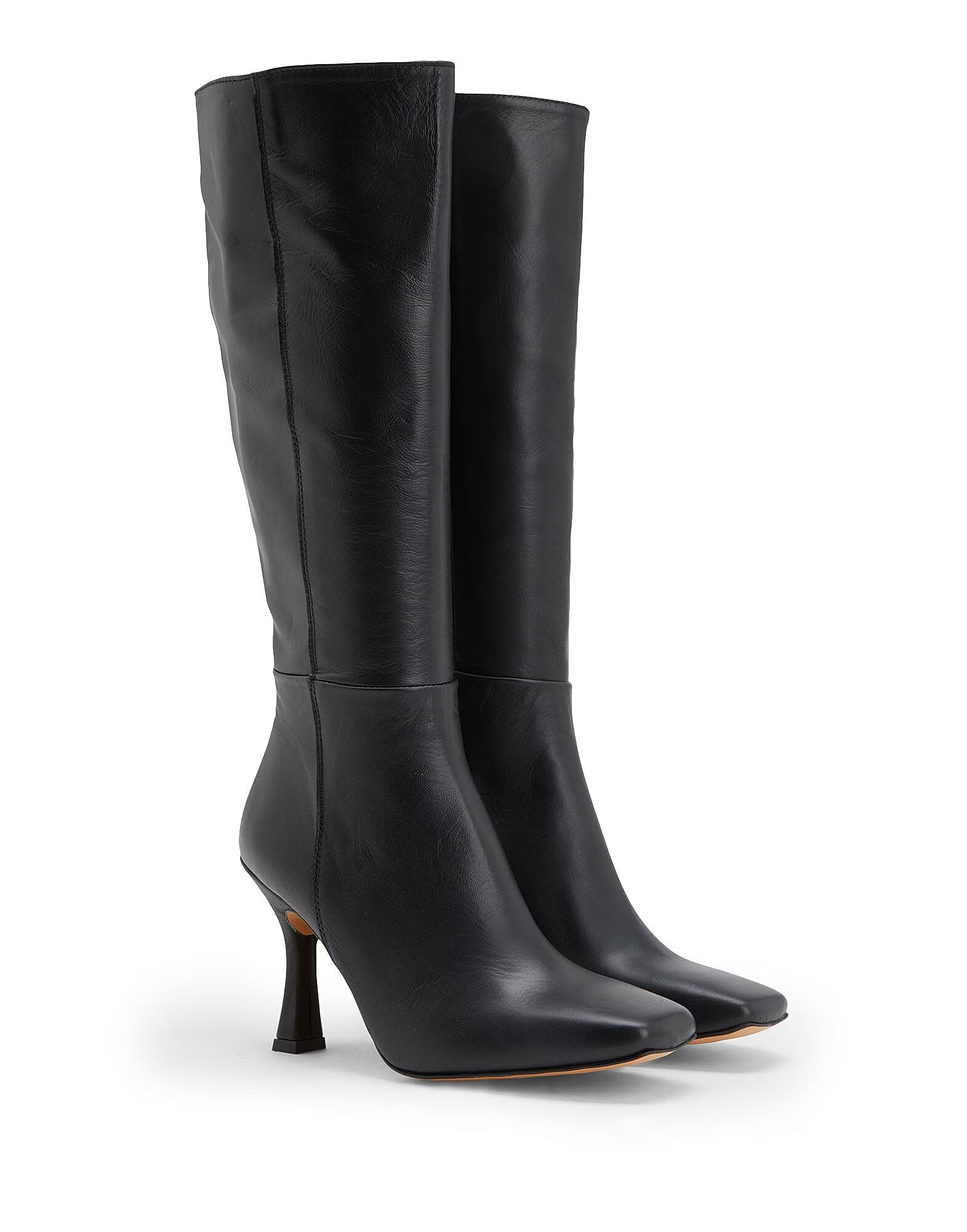 Ботинки Glove Leather Square Toe Heeled Tall Boots 8 By Yoox, черный — фото 4