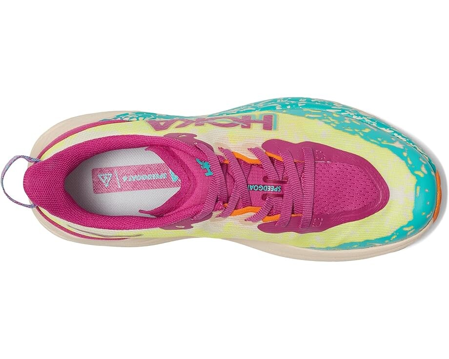 Кроссовки Unisex Hoka Kids Speedgoat 6, цвет Fuchsia/Electric Aqua — фото 2