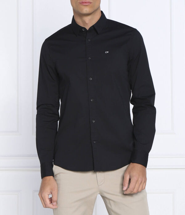 

Поплиновая рубашка Slim fit Calvin Klein, черный
